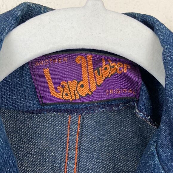 Vintage Denim Jacket by Land Lubber with Floral Accents - Picture 2 of 8